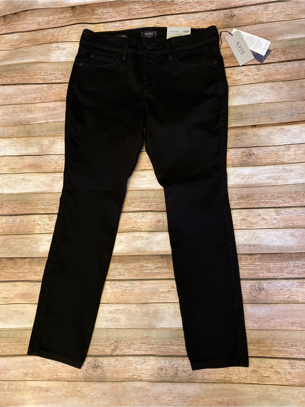 NYDJ Alina Leggings Women's Black Straight-Leg Jeans - Classic Slim Fit